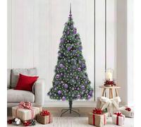 vidaXL Arbre de Noël artificiel pré-éclairé avec ensemble de boules