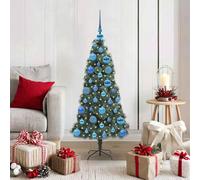 vidaXL Arbre de Noël artificiel pré-éclairé avec ensemble de boules