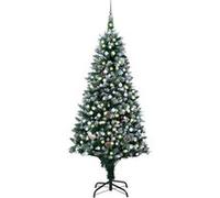 vidaXL Arbre de Noël artificiel pré-éclairé/boules pommes de pin 240cm Vert G