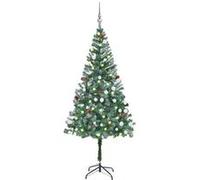 vidaXL Arbre de Noël Artificiel Pré-éclairé/Boules Pommes de Pin, Sapin de Noël avec LED, Décoration de Vacances, Ornement 3077700 Vert G