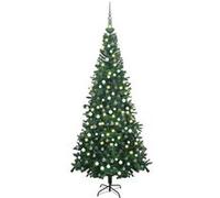 vidaXL Arbre de Noël artificiel avec LED et boules L 240 cm Vert