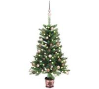 vidaXL Arbre de Noël artificiel avec LED et boules 90 cm Vert Vert