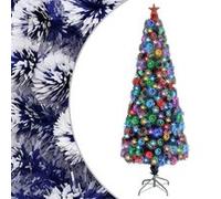 vidaXL Sapin de Noël LED Fibre Optique - 210 cm