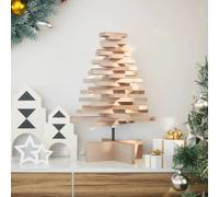 vidaXL Arbre de Noël en bois massif de pin pour décoration – 60 cm
