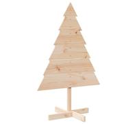 vidaXL Arbre de Noël en bois pour décoration 110 cm, bois massif