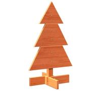 vidaXL Arbre de Noël en bois 60 cm – pin massif, cire marron