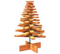 vidaXL Arbre de Noël en bois 80 cm pin massif cire marron