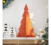 vidaXL Arbre de Noël en bois pour décoration 80 cm bois de pin massif, décoration de sapin de Noël en bois, sapin de Noël en 858170 Orange G