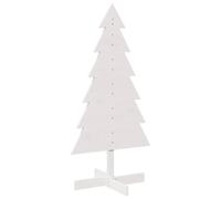 Arbre de Noël en bois pour décoration blanc 120 cm pin massif
