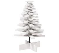 vidaXL Arbre de Noël en bois pour décoration – pin massif blanc 80 cm