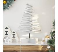 vidaXL Arbre de Noël en bois pour décoration – pin massif blanc 80 cm