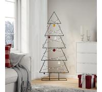 vidaXL Arbre de Noël en métal pour décoration Noir 150 cm