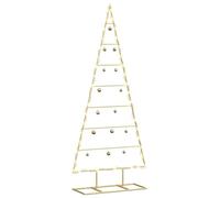 vidaXL Arbre de Noël en métal Doré 125 cm Acier Peint par Poudre, Arbre de Noël en métal Moderne, déco intérieure Festive, Accent en Acier, Ornement pour Salon, Touche saisonnière