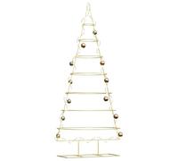 vidaXL Arbre de Noël en métal Doré 209 cm Acier Peint par Poudre, Arbre de Noël Moderne, déco Minimalist, Ornement saisonnier, Sculpture Chic pour Les fêtes