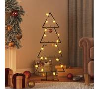 vidaXL Arbre de Noël en métal pour décoration, support d'arbre de fête intérieur Noir 90 cm