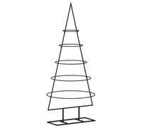 vidaXL Arbre de Noël en Métal pour Décoration, Sapin de Noël, Support d'arbre de Fête, Ornement de Noël Vacance Intérieur, Noir 90 cm