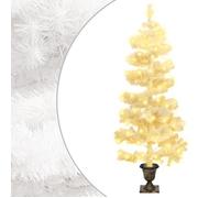 vidaXL Arbre de Noël hélicoïdal avec pot et LED Blanc 120 cm PVC