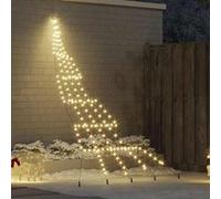 vidaXL Arbre de Noël LED avec piquets au sol Blanc chaud 300 cm Métal, Déco moderne pour le salon, cadre métal robuste, 42018741 Blanc
