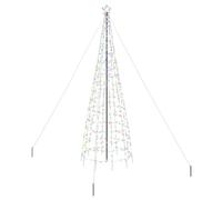 vidaXL Arbre de Noël LED avec piquets au sol Multicolore 400 cm Fer, Salon, déco de Noël moderne, éclairage saisonnier, arbre LED, illuminations festives, lumières écoénergétiques