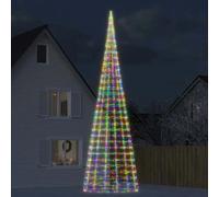 vidaXL Arbre de Noël lumineux sur mât de drapeau 800 cm - Coloré