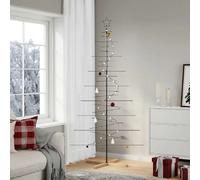 vidaXL Arbre de Noël métal noir 210