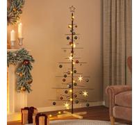 vidaXL Arbre de Noël métallique avec base en bois - 180 cm