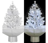 vidaXL Arbre de Noël neigeux avec base de parapluie Blanc 75 cm