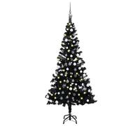 vidaXL Arbre de Noël noir pré-éclairé - 120 cm