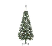 vidaXL Arbre de Noël pré-éclairé avec pommes de pin - 210 cm