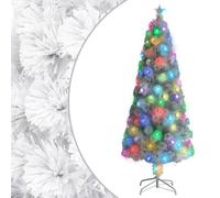 vidaXL Arbre de Noël pré-éclairé - Blanc 210 cm