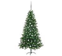 vidaXL Arbre de Noël pré-éclairé et boules 150 cm - Vert