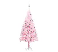 vidaXL Arbre de Noël pré-éclairé - Rose 120 cm