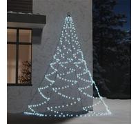 vidaXL Arbre Mural avec Crochet Métallique Guirlande Murale LED Lumière de Décoration de Noël 260 LED Blanc Froid 3 m Intérieur/Extérieur 328641 Blanc G