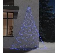 vidaXL Arbre Mural avec Crochet Métallique Guirlande Murale LED Lumière de Décoration de Noël 260 LED Bleu 3 m Intérieur/Extérieur Bleu G