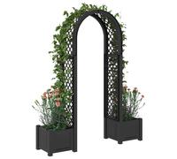 vidaXL Arc à Roses avec Jardinière Anthracite 168,5 x 43 x 207 cm PP, Arche à Roses résistante aux intempéries, Support Moderne pour Plantes grimpantes, déco pour Jardin et terrasse