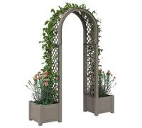 vidaXL Arc à Roses avec Jardinière Gris 168,5 x 43 x 207 cm PP, Arche à Roses résistante aux intempéries, Support Moderne pour Plantes grimpantes, déco pour Jardin et terrasse