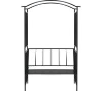 vidaXL Arc de roses avec banc noir 128x50x207 cm Fer
