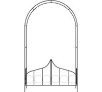 vidaXL Arc de roses avec portail noir 138 x 40 x 238 cm Fer