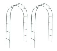 vidaXL Arche de jardin 40776 – Pour plantes grimpantes, métal noir – 140 x 39 x 240 cm – 2 pièces