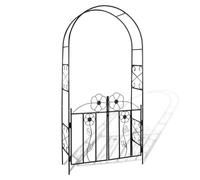 vidaXL Arche de jardin en fer noir 115 x 37 x 230 cm