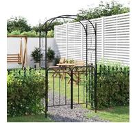 vidaXL Arche de jardin avec portail 319352 108x45x235 cm acier noir