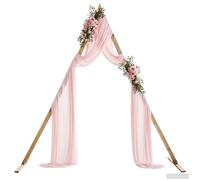 vidaXL Arche de Mariage Marron Clair 202 x 95 x 254 cm, Jardin et terrasse, Arche Moderne, déco Mariage en pin Massif, élégante Toile de Fond Minimaliste