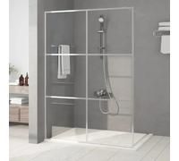 vidaXL Paroi de douche pour passage piétonnier argenté 140x195 cm verre ESG clair