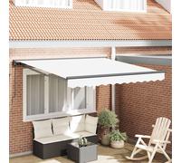 vidaXL Armature d'auvent blanche 350 x 250 cm en polyester avec revêtement PU