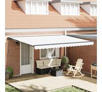 vidaXL Armature d'auvent blanche 450 x 300 cm en polyester avec revêtement PU