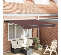 vidaXL Armature d'auvent marron 300 x 250 cm en polyester avec revêtement PU