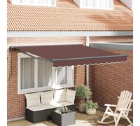 vidaXL Armature d'auvent marron 300 x 250 cm en polyester avec revêtement PU