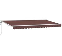 vidaXL Armature d'auvent marron 400 x 200 cm en polyester avec revêtement PU