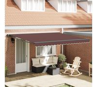 vidaXL Armature d'auvent marron 400 x 300 cm en polyester avec revêtement PU