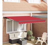 vidaXL Armature d'auvent rouge 300 x 250 cm en polyester avec revêtement en PU